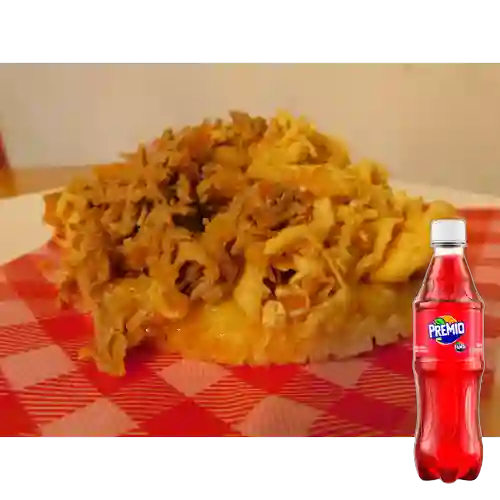 Combo Arepa Mixta Carne Pollo + Premio 400 ml