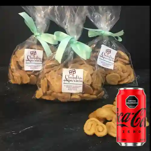 Mini Corazones Hojaldre 1/4lb +CocaCola ZERO 330ml