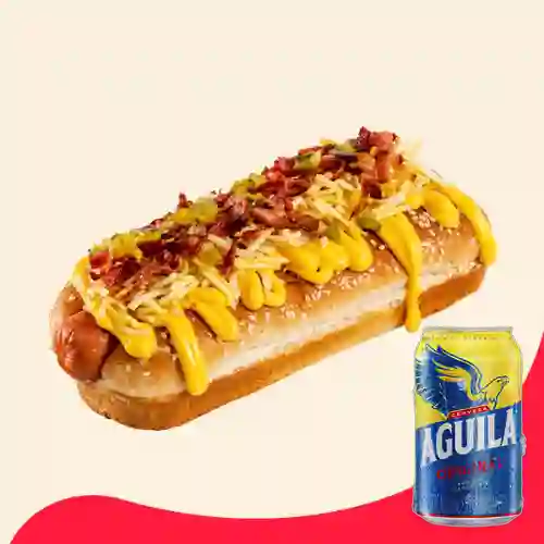 Combo Perro Queso-Tocineta + Aguila Orig Lta 330ml