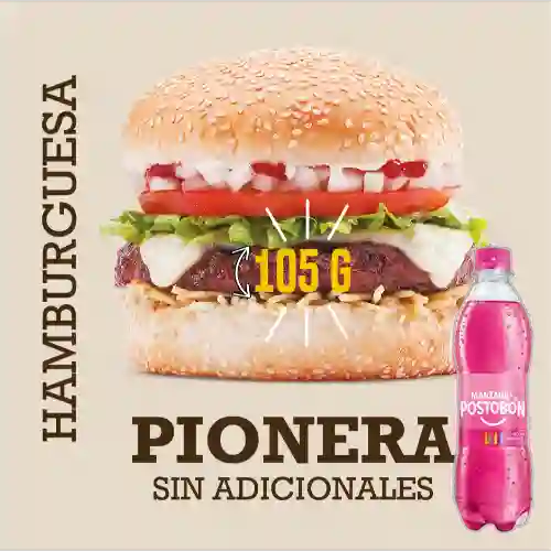 Hamburguesa Pionera 105 G +Manzana Postobón 400ml