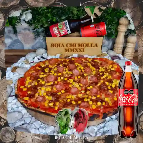 Chorizo E Maíz - 41Cm - 8Porciones +Cocacola Org 1.5l