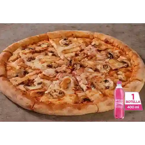 Combo Pollo Champiñon + Manzana Postobon 400 ml