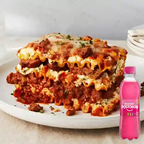 Combo Lasagna Grande + Postobón Manzana 250 ml