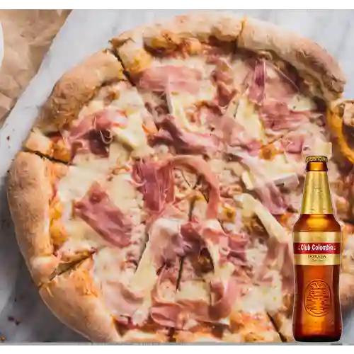 Combo Pizza Prosciutto y Brie + Club Colombia Rubia