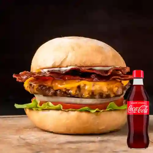 Combo Bacon Cheeseburger! + Coca-Cola Sabor Original 350 ml