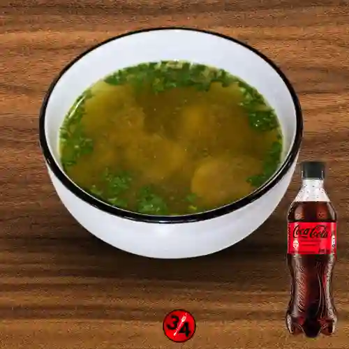 Combo Consomé de Pollo Sencillo +Cocacola S/az 400ml