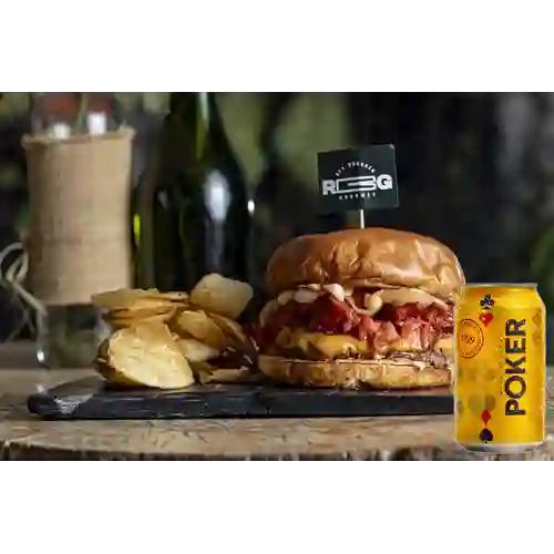 Combo Hamburguesa Rey de España + Poker 355 ml