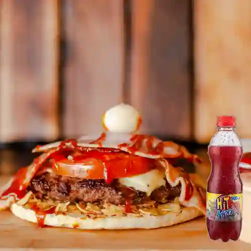 Combo Arepa Burger + Hit Mora 500 ml