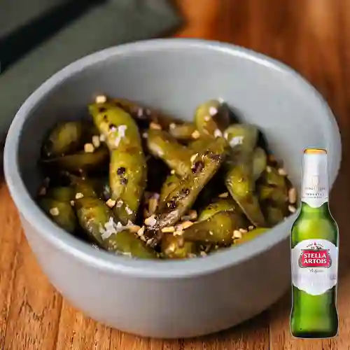 Combo Edamames Al Wok + Stella Artois Bot. 330ml