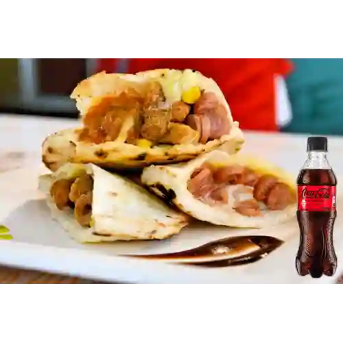 Combo Arepa Rellena de 3 Ingredientes + Cocacola S/az 400 ml