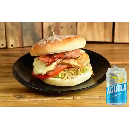 Combo Hamburguesa la Nítida + Aguila Light Lta 330ml