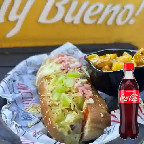 Combo Perro Ranchero Culon +Cocacola Orig 400ml