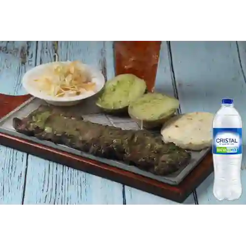 Combo Chuzo de Res + Cristal Sin Gas 600 ml