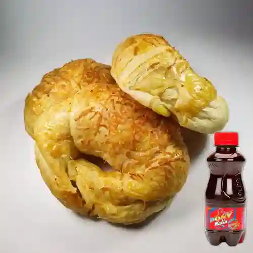 Combo Croissant Queso + Pony Malta 250 ml