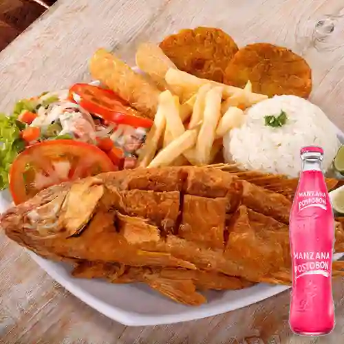 Combo Mojarra + Postobón Manzana 350 ml