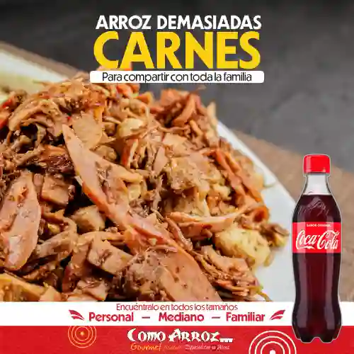 Arroz Demasiadas Carnes Cuarto +Cocacola Org 400ml