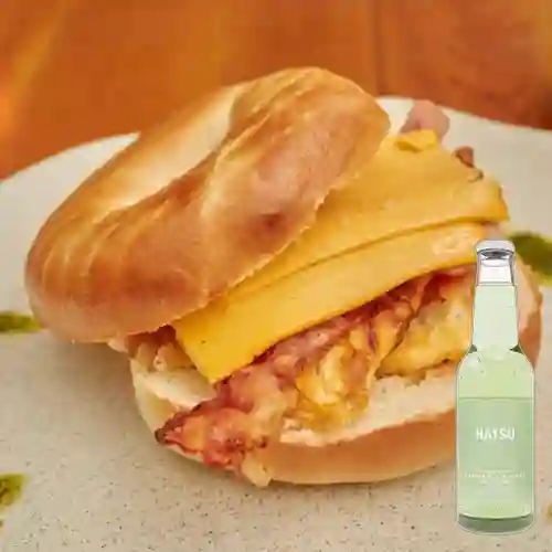 Bagel Estilo Americano +Hatsu Sandía/Albahaca 300ml