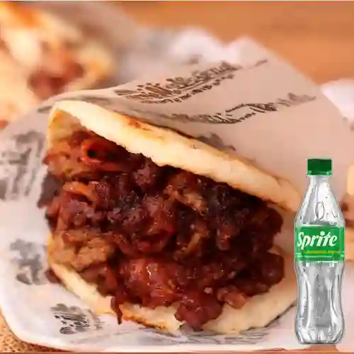 Combo Arepa Desmechada + Sprite Original 400ml