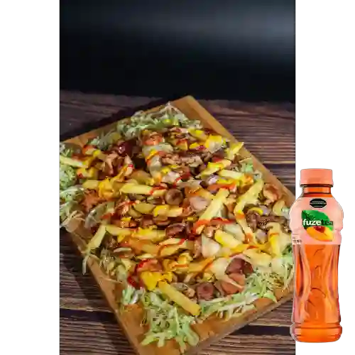 Combo Salchipapa Especial + Fuze Tea Durazno 400ML