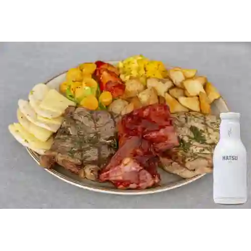 Combo Mixto de Carnes + Te Hatsu Blanco 400 ml