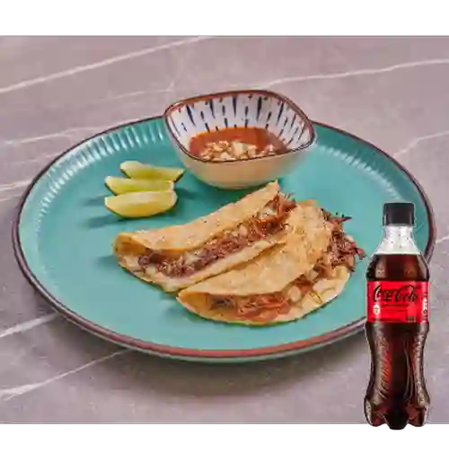 Tacos Birria de Res x2 Unidades +CocaCola S/az 400ml