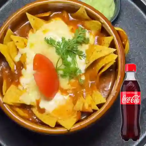 Combo Chilaquiles Rojos c/ Pollo +Cocacola Orig 400ml