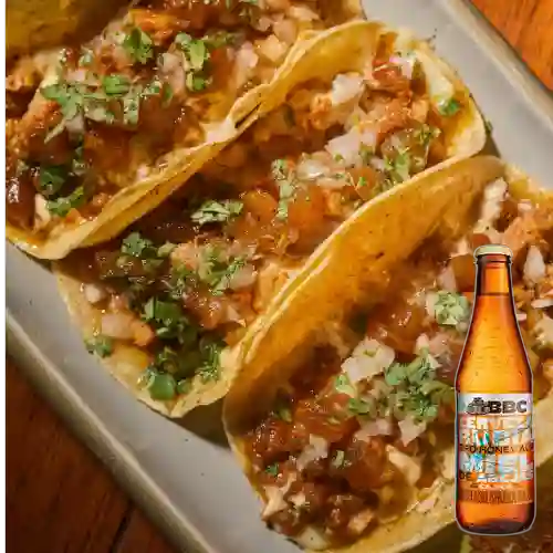Combo Tacos Al Pastor + BBC Cajicá Miel 330 ml