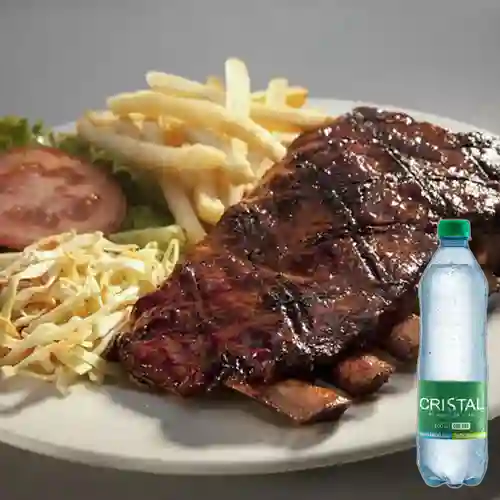 Combo Costilla de Búfalo + Cristal Con Gas 600 ml