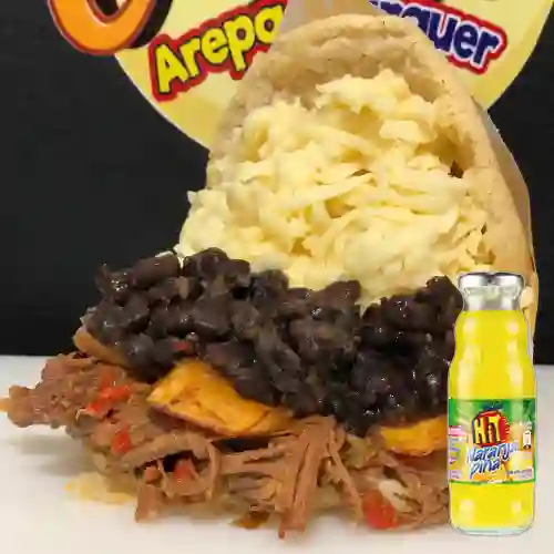 Combo Arepa de Pabellón + Hit Piña Naranja 237 ml