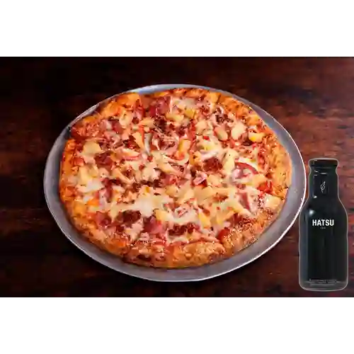 Combo Pizza Hawaiana Pequeña + Hatsu Negro 400 ml