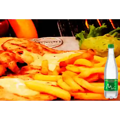 Combo Pechuga + Manantial con Gas 600ML