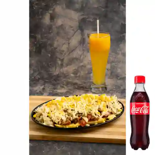 Combo Salchipapa Super Especial + Cocacola Orig 400 ml