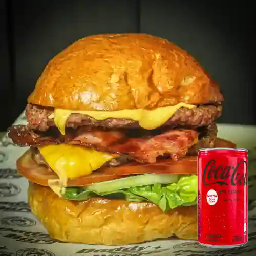Hamburguesa Bacon Daddy Doble +Cocacola S/az 235ML