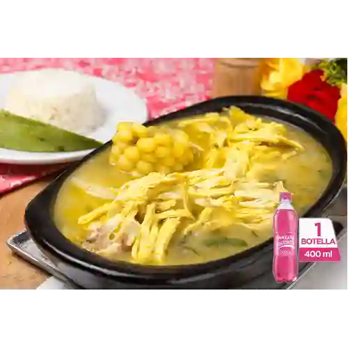Ajiaco c/ Pechuga Desmenuzada +Postobón Manzana 400ml