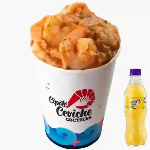 Combo Ceviche de Camarones 16 Oz +Quatro Orig 400ML