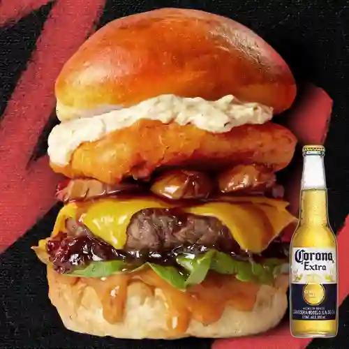 Combo El Hamburgueso + Cerveza Corona Bot. 355ml