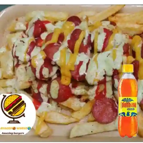 Combo Salchipapa Sencilla + Colombiana 250 ml