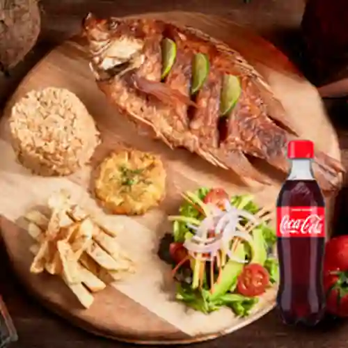 Combo Pescado Tilapia Roja +Cocacola Orig 450 ml