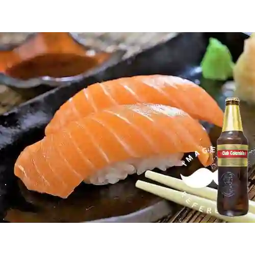 Combo Nigiri de Salmón + Club Colombia Dorada 355 ml