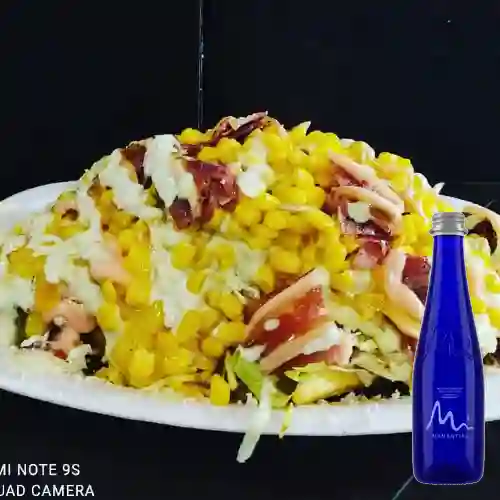 Combo Salchipapa Steak + Manatial Sin Gas 300ML