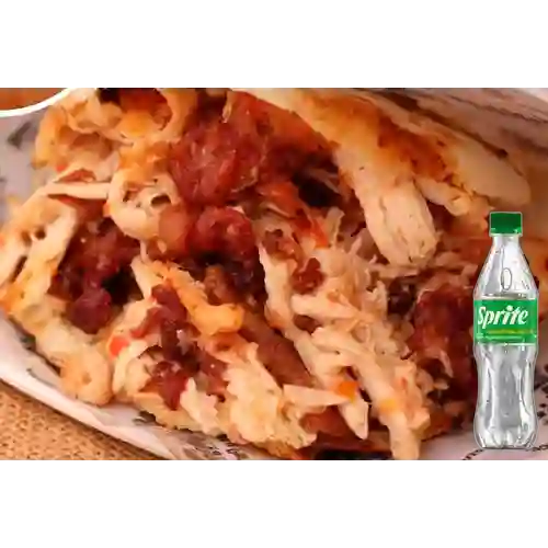 Combo Arepa Pollo Tocineta + Sprite Original 400ml
