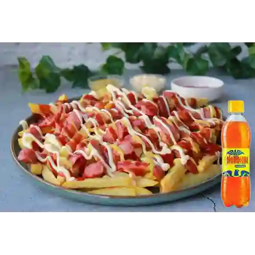 Combo Salchipapas + Colombiana 250 ml