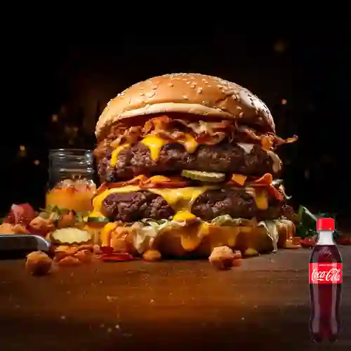 Combo Hamburguesa Doble Carne +Cocacola Orig 400ml