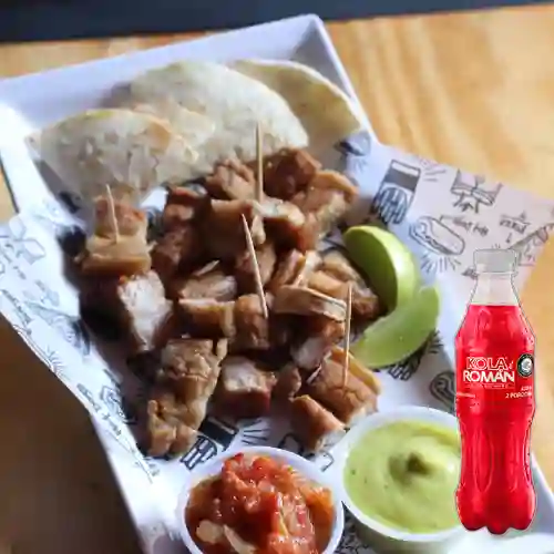 Combo Chicharrón con Arepa + Kola Román Original 400ML