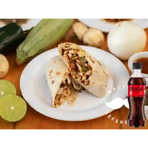Combo Burro Al Pastor + Coca-Cola Sin Azúcar 400 ml