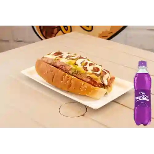 Combo Hot Dog Italo Suizo + Postobon Uva 400 ml