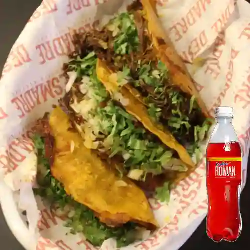 Combo Tacos de Quesabirria X 3Und + Kola Roman 400 ml