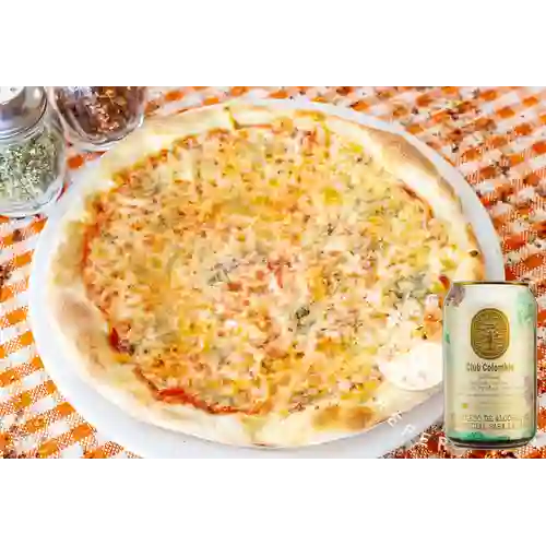 Combo Pizza 2 Sabores Mediana +Club col. Dorada 330 ml