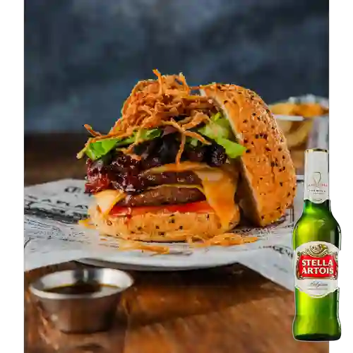 Combo Burger Master Edition + Stella Artois 355 ml