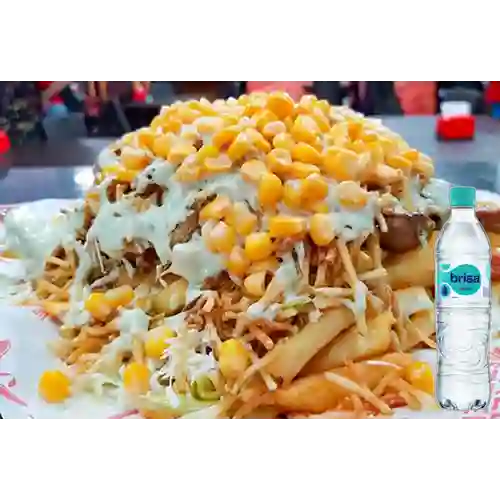 Combo Salchipapa c/ Carne de Res +Brisa S/gas 600ML